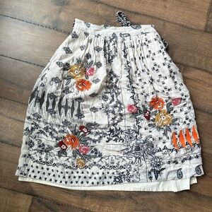 Chic Floral Embroidered A-Line Skirt